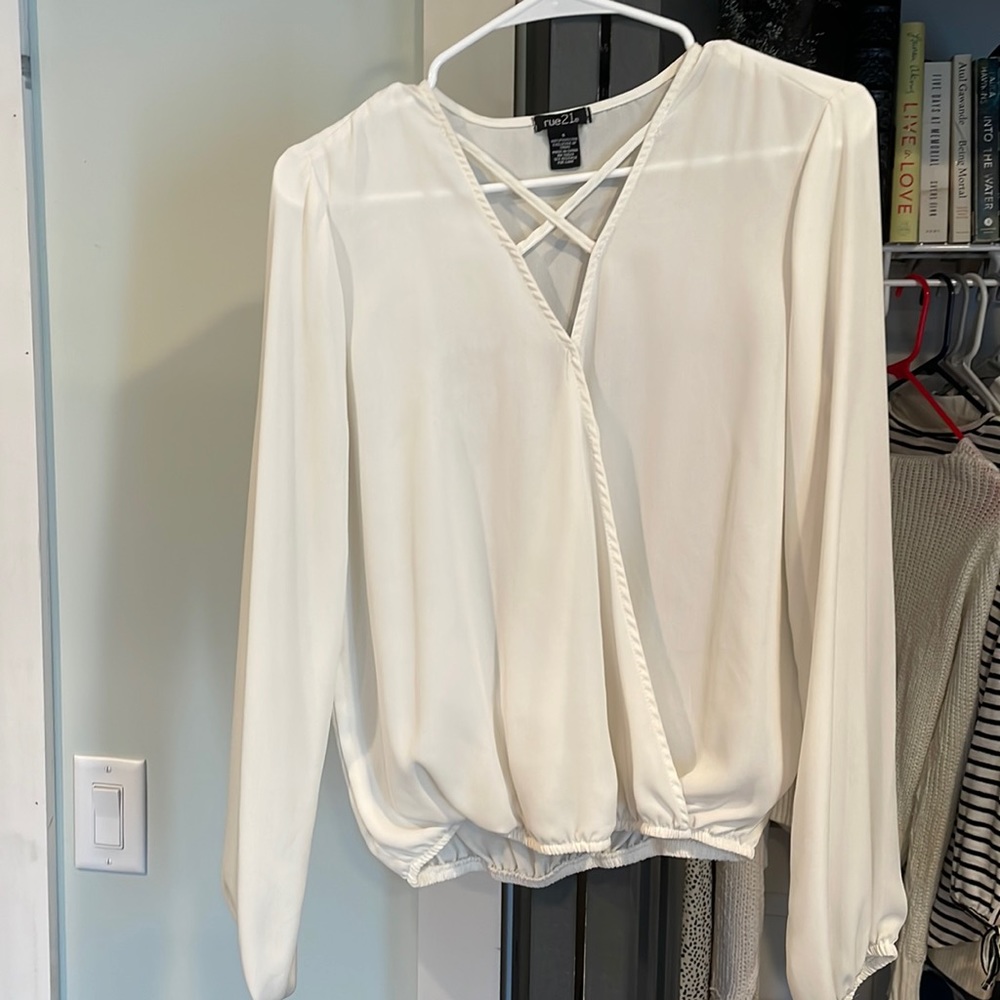 White sheer blouse